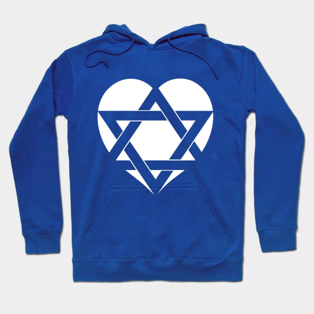 Israel - Star of David Heart Hoodie by C E Richards